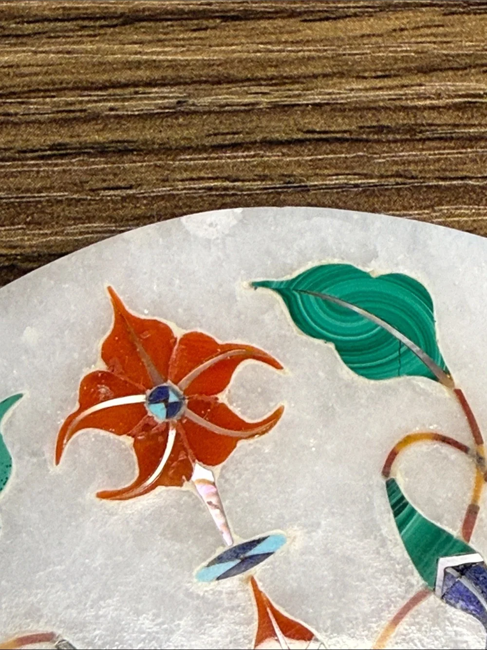Marble Coaster Set - Pietra Dura Semi-Precious Floral Inlay